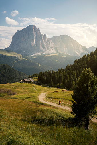 Alpe di Siusi (Seiser Alm) in the Dolomites in Italy during Sunset, post processed using exposure bracketing