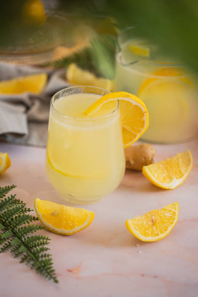 Freshly made ginger lemonade