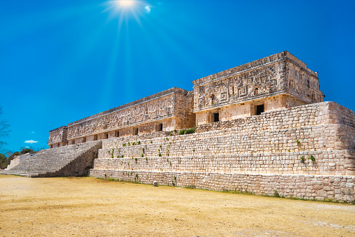 Casa de las Monjas, is part of the courtyard behind the Pyramid of the Magician in Uxmal.