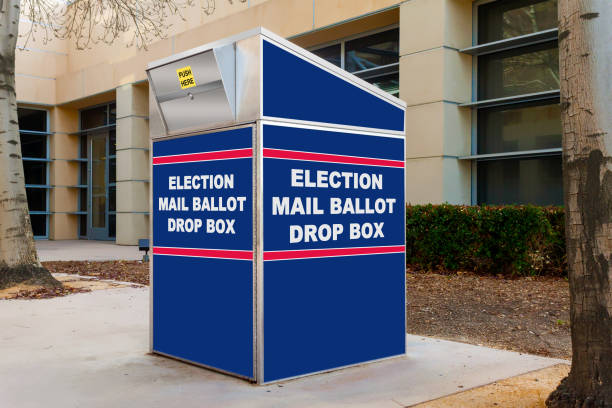 Election mail ballot drop box Election mail ballot drop box in red white and blue midterm election photos stock pictures, royalty-free photos & images