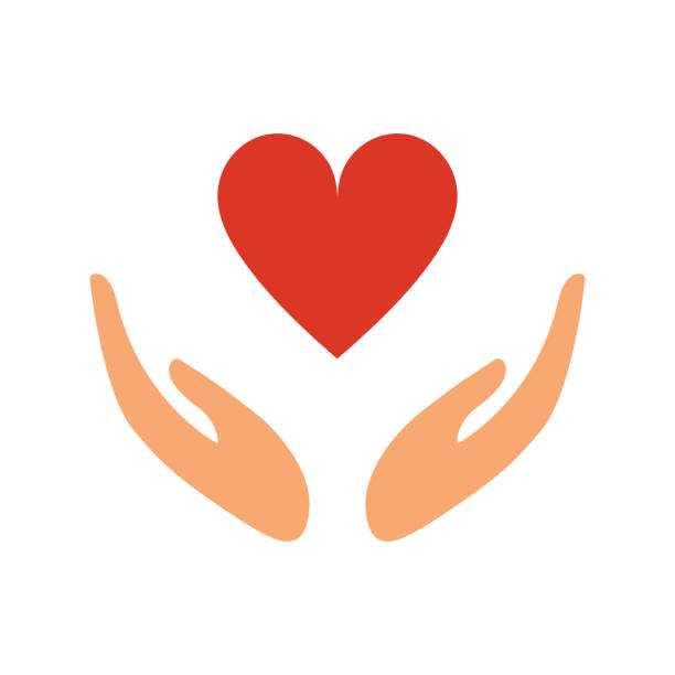 ÐÑновнÑе RGB Heart in hands. Icon. Illustration keep calm and stock illustrations