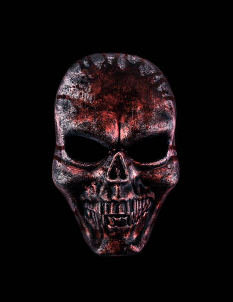 istock Human skull in blood isolated on black background with clipping path 1364466601