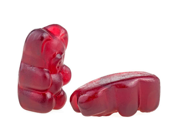 istock Two red gummy bears isolated on a white background. Jelly bears. 1364467213