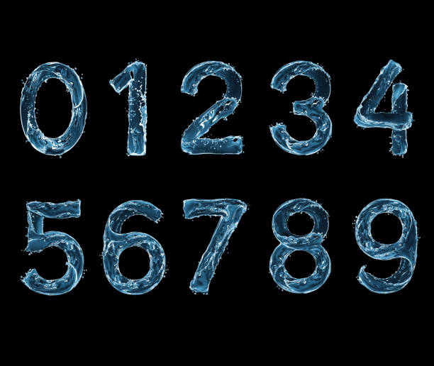 istock Numbers made with a splashes of water on black background 1364467254