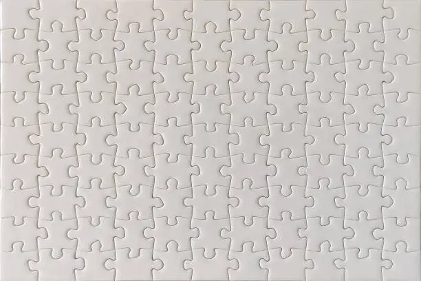 Blank white jigsaw puzzle texture background