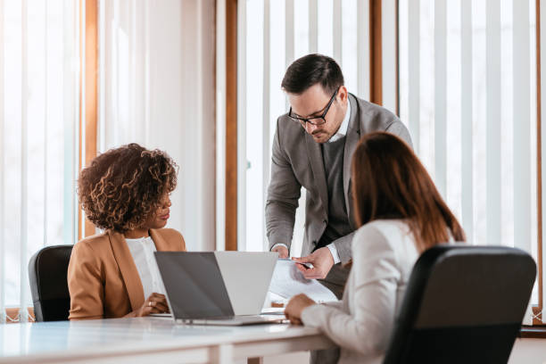 istock Businessman searching documentation on the meeting 1364469305