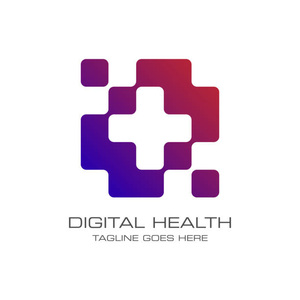 Health care and medical vector stock illustration design template. Health care and medical vector stock illustration logo template. Vector eps 10. digital health logo stock illustrations