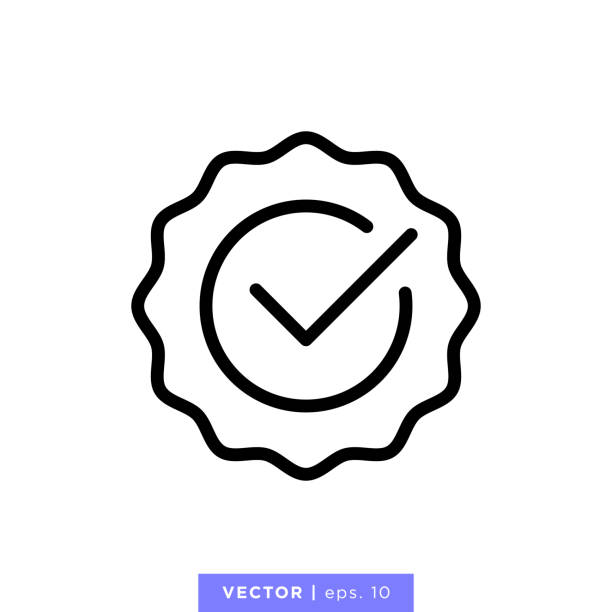 Rosette Stamp Icon Vector Stock Illustration Design Template. Editable Stroke. Rosette Stamp, Award Icon Vector Stock Illustration Design Template. Editable Stroke. Vector eps 10. designer beat stock illustrations