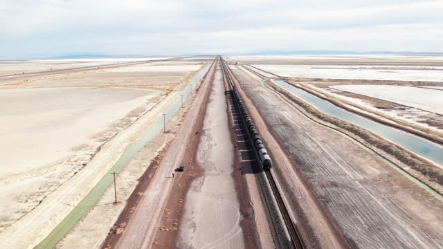 Train and Potash Mines Near the Bonneville Salt Flats