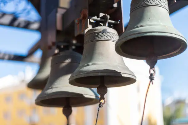 Church bells on the bell tower of the monastery.