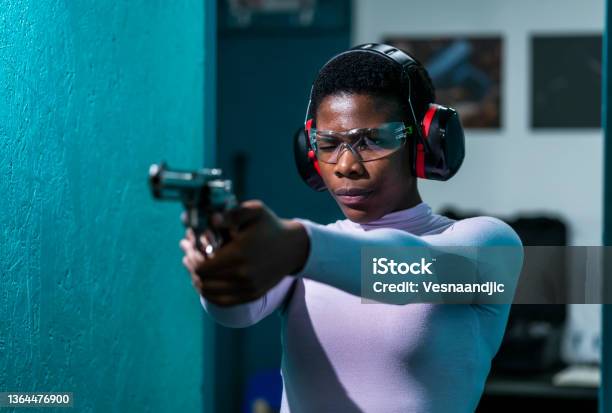 Shooting Range Stock Photo - Download Image Now - Gun, Target Shooting, African-American Ethnicity