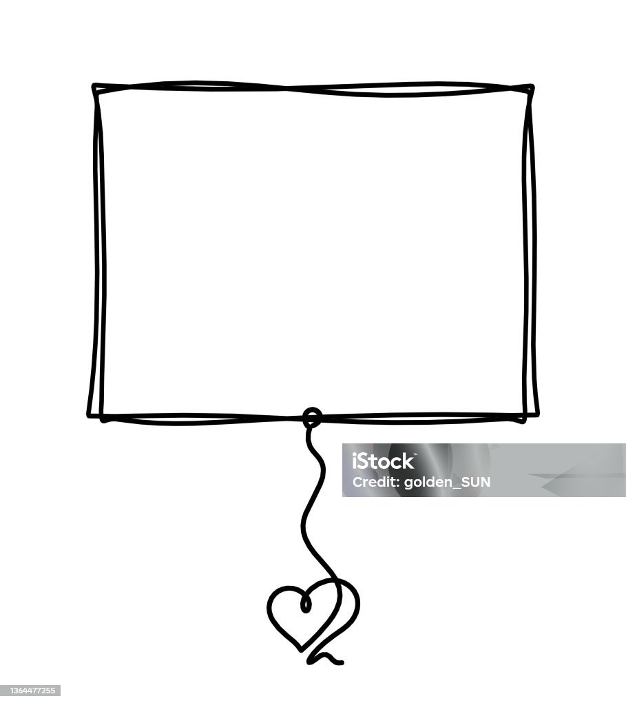 Heart Using Rectangle Rectangle With Heart As Line Drawing On White Background Stock ...
