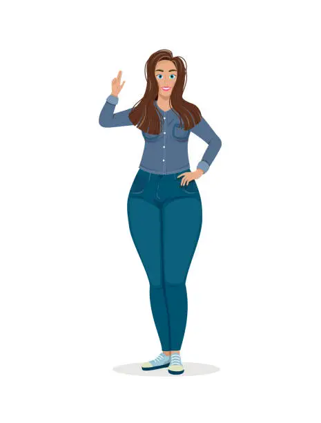 Vector illustration of Woman in casual clothes
