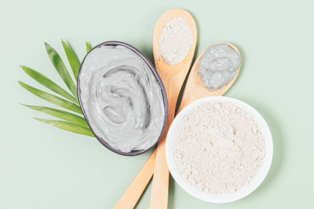 istock Natural cosmetic clay next to freshly made face mask 1364482535