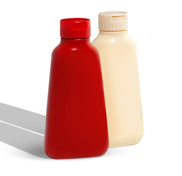 istock Ketchup and mayonnaise bottles with clipping path 1364486179