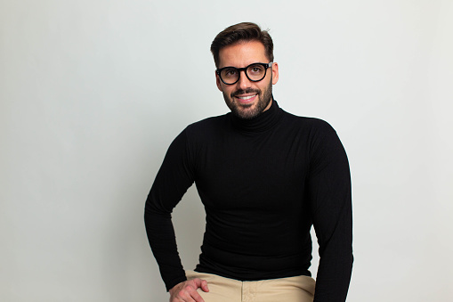 Portrait of a handsome businessman with eyeglasses