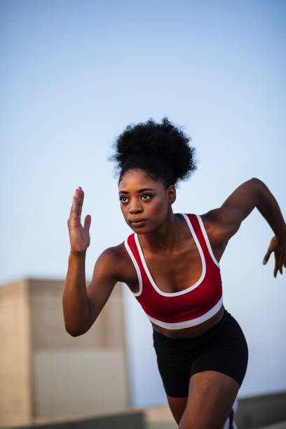 istock She has her eyes on the finish line 1364493524