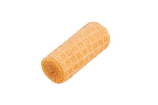 roll waffle isolated on white background. High quality photo