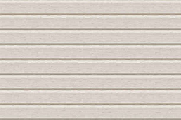 Light wooden, metal, or plastic seamless texturated siding pattern Light wooden, metal, or plastic seamless texturated siding pattern of building cladding. Abstract vector pattern with texture. Horizontal wall decor for warehouse facade. Vinyl floor backhround roof cladding stock illustrations