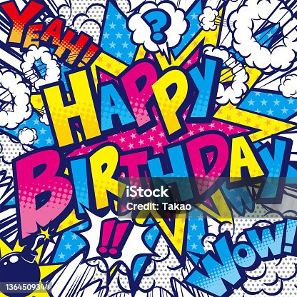istock American comic style happy birthday title balloon materialPrint 1364509344