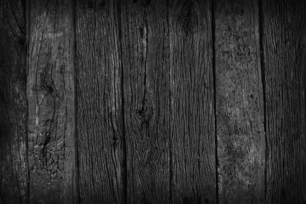 istock Old black wooden texture background. 1364521304