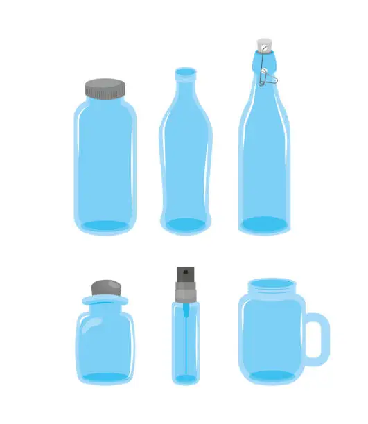 Vector illustration of Glass bottles