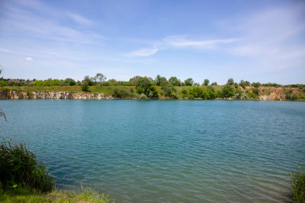 istock Summer water landscape with rocky river banks 1364523690