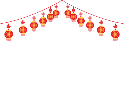 Illustration of multiple hanging lanterns