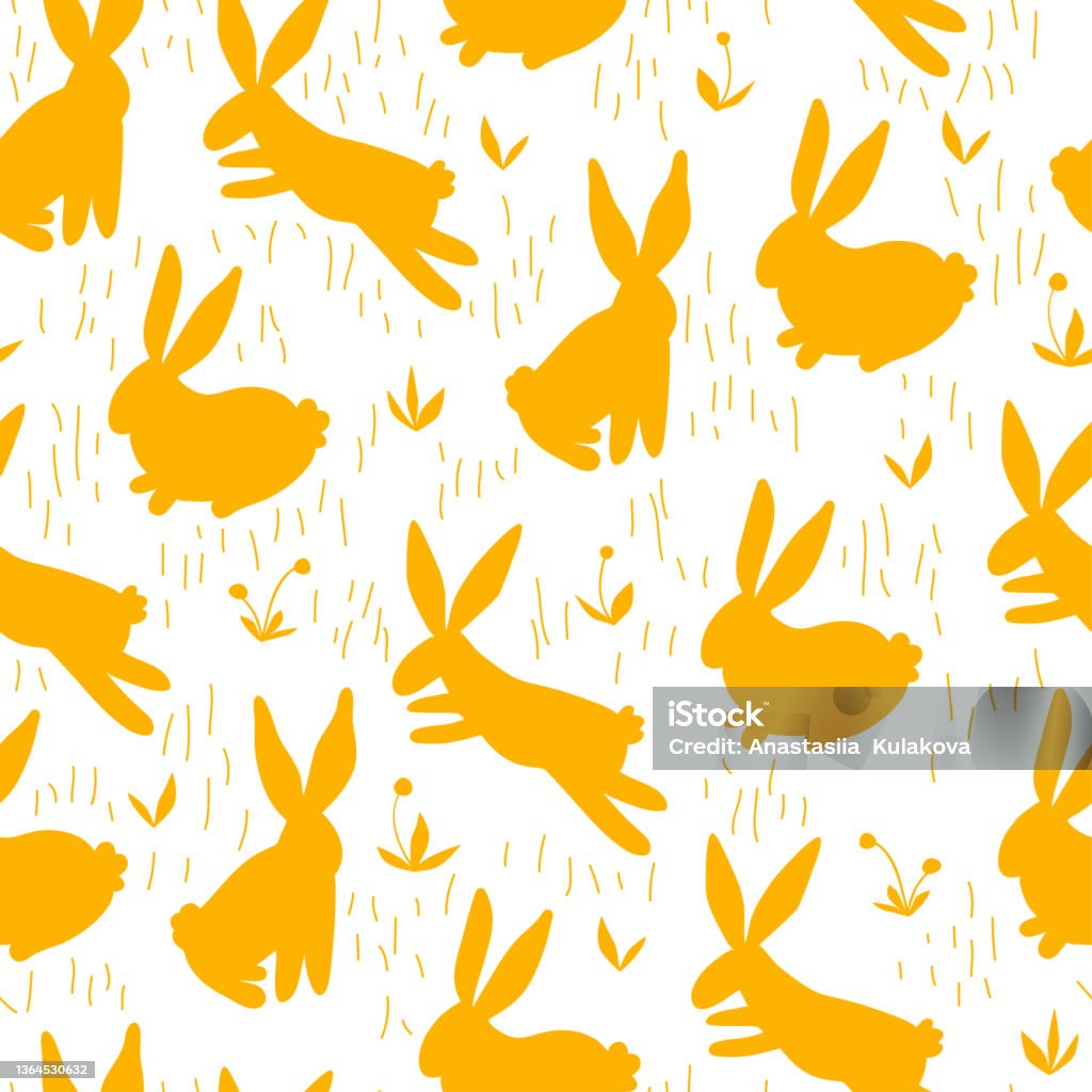 Pattern Associated With Rabbits Pattern With Rabbits Stock Illustration - Download Image Now - Animal ...