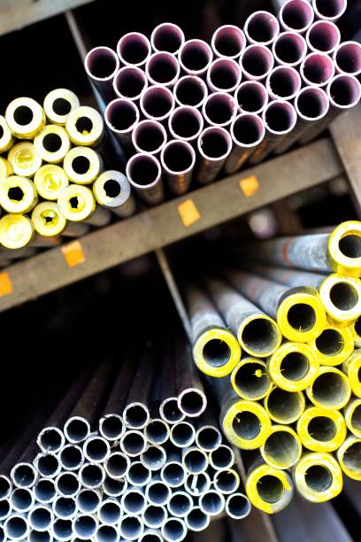 istock Metal steel rods and sticks in hardware store. 1364536489