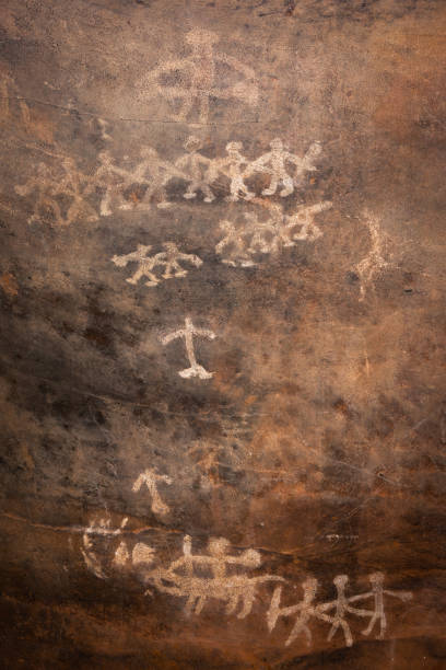 Bhimbetka Rock Shelters, Raisen, Madhya Pradesh, India. Declared a UNESCO World Heritage site in 2003, the shelters contain ancient rock art from the Upper Paleolithic to Medieval times.