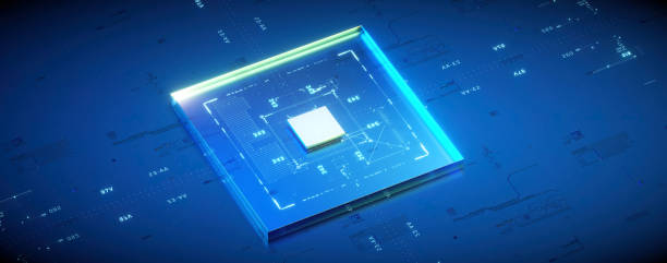 istock 3D rendering of cyberpunk AI. Circuit board. Technology background. Central Computer Processors CPU and GPU concept. Motherboard digital chip. Tech science background. 1364538820