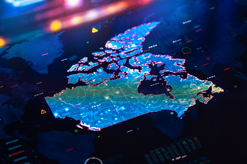 Mapa de Canadá en pantalla digital photo