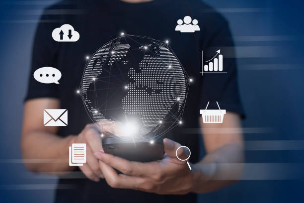 istock man using smartphone to do online transactions with data connection around the world by internet technology, big data, data search, online marketing 1364543206