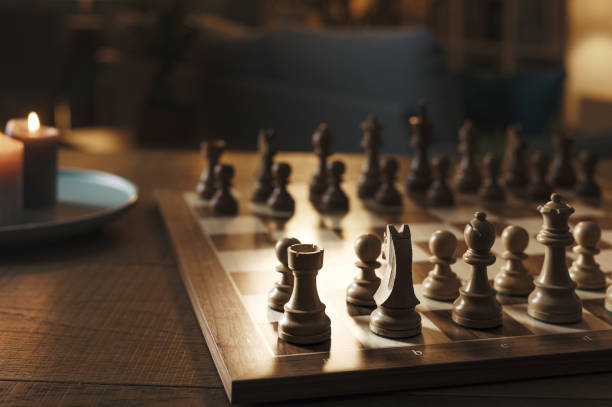 istock Luxury chess set at home 1364547194