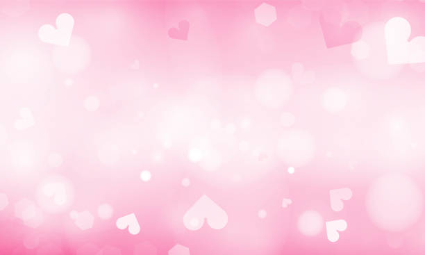 ピンクの抽象的なぼやけた背景と、結婚式のベクトルハッピーバレンタインデーカードハートポスターデザインのためのぼかしボケ光効果。 - バレンタイン点のイラスト素材／クリップアート素材／マンガ素材／アイコン素材