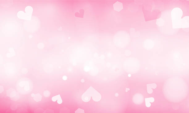 bildbanksillustrationer, clip art samt tecknat material och ikoner med pink abstract blurred background with blur bokeh light effect for wedding vector happy valentine's day card hearts poster design. - alla hjärtans dag kort