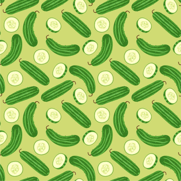 nahtloser hintergrund von gurkengemüsgrün - pickled stock-grafiken, -clipart, -cartoons und -symbole