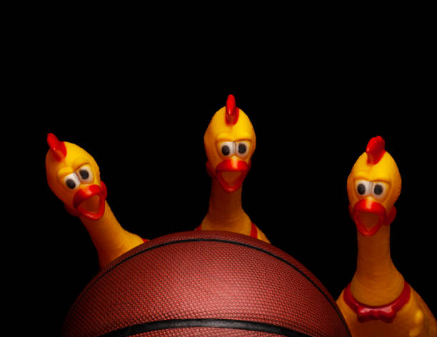 istock image of basketball rubber chicken dark background 1364558673