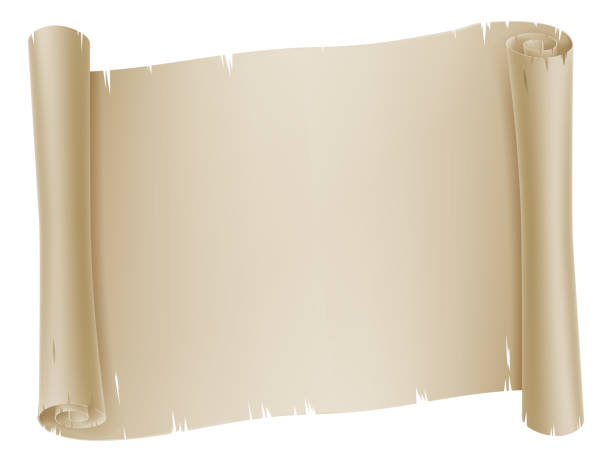 paper scroll banner pergament hintergrund - manuscript medieval medieval illuminated letter old stock-grafiken, -clipart, -cartoons und -symbole