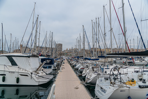 Electricity supply for Sailboats in marina of Trogir\n , Croatia, Europe.
