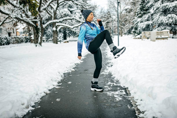 Senior woman exercising in the park