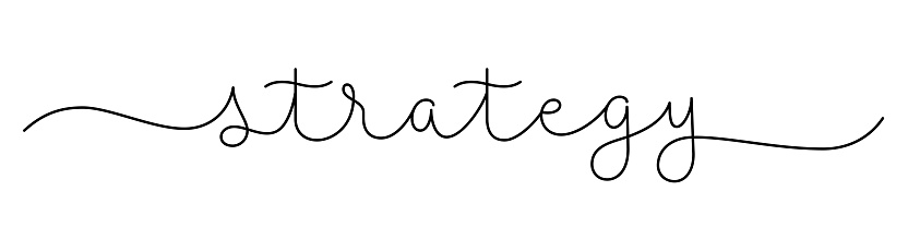 Strategy Calligraphy Strategy Black Calligraphy Banner Stock Illustration - Download Image ...