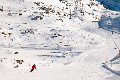 Ski slope on Dufourspitze area