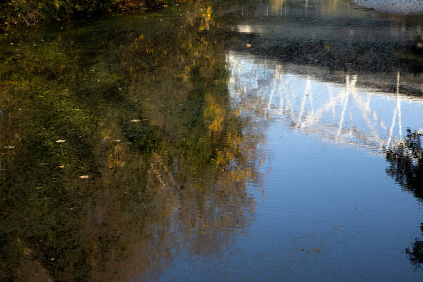 istock Reflections in a canal in the city 1364572514