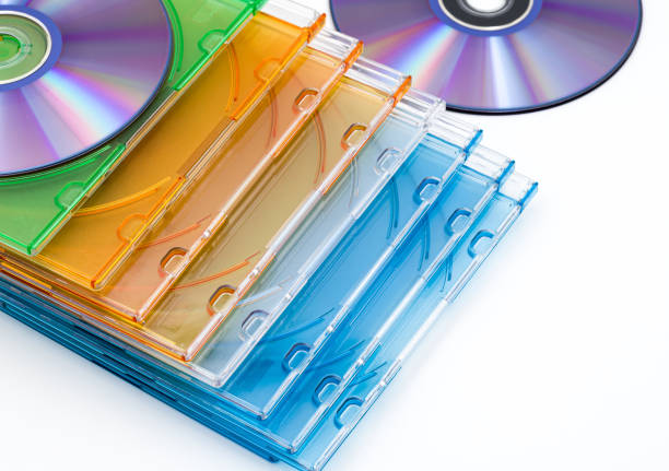 istock Two DVD disks and lot of plastic multicolored cases 1364573651