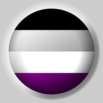 Flag of Asexual button on glossy sphere