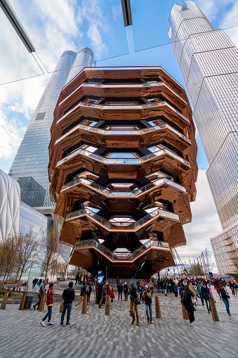 Day time of famous landmark,Vessel is a structure and visitor attraction built as part of the Hudson Yards Redevelopment Project in Manhattan, New York City, New York.