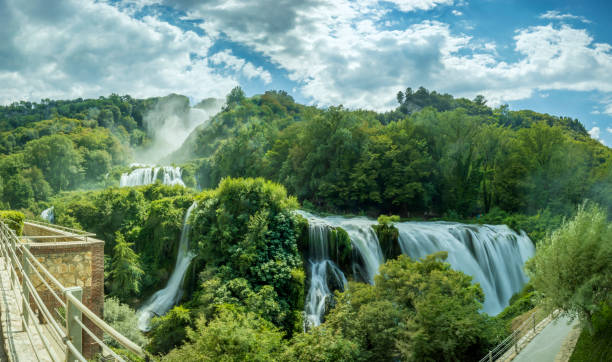 Marmore falls, Cascata delle Marmore, in Umbria region, Italy stock photo