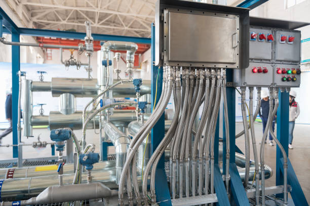 Equipment inside the chemical plant